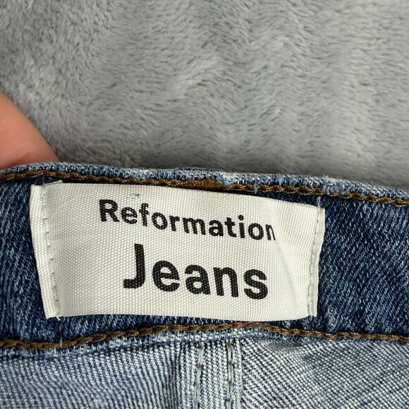 Reformation Serena High Skinny Jeans  Medium Wash Button Fly Size 25 - Picture 7 of 9